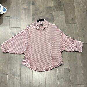 Doe & Rae Red and White Striped Sweater